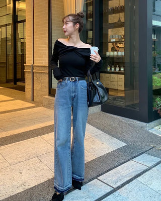 Ribbon Twist Slim T-Shirt