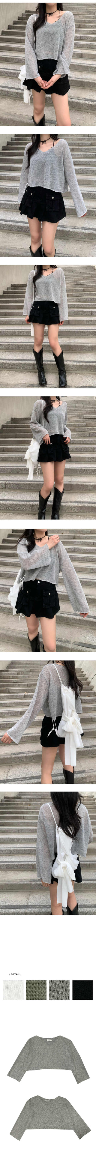 V-neck sheer summer knit