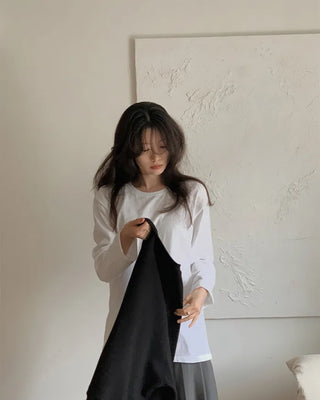 (Short-sleeved/Long-sleeved) Clean Cotton Daily Plain T-Shirt