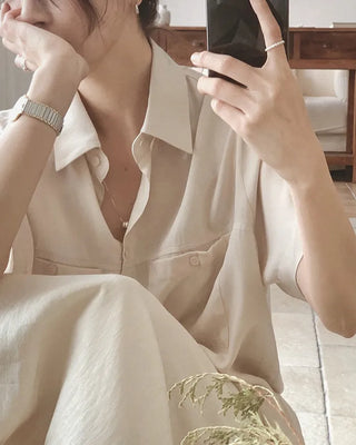 Silky 2-Pocket Blouse Shirt - 4 Colors