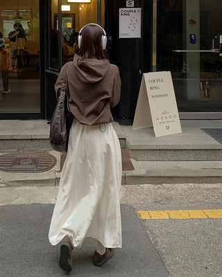 Daily elastic waist skirt