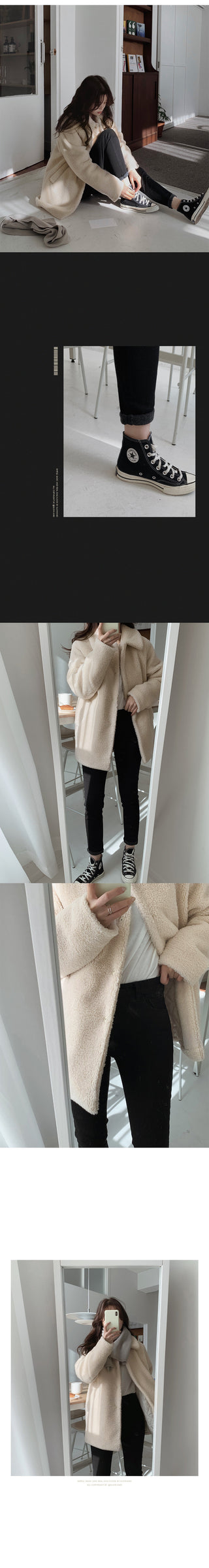 (basic/long) Brushed-back black skinny jeans - 3 sizes