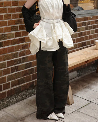 Camouflage Cargo Wide Pants