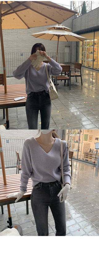 Slim cashmere ribbed knit - 4 colors