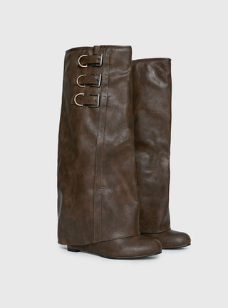 Ritz Knee High Boots Brown