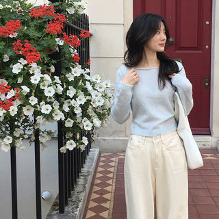 Boat neck soft knit