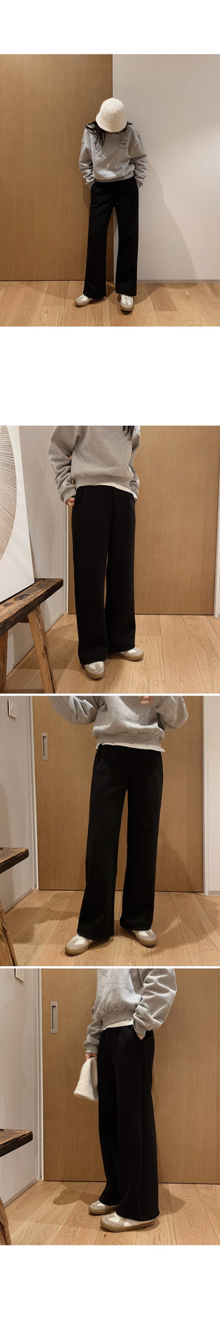 (basic/long) Fleece-lined training pants - 2 colors