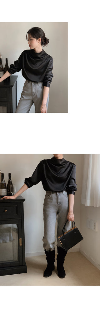 Mock neck blouse - 2 colors