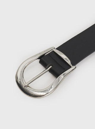 Breslin Belt Black  Silver