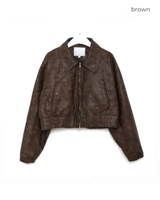 Vintage Wash Faux Leather Jacket