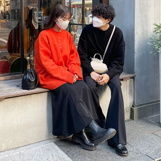 Button-up oversized knit
