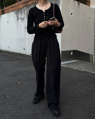 Henley neck cut and sew