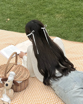 (2pcs) Satin Ribbon Hairpin Set