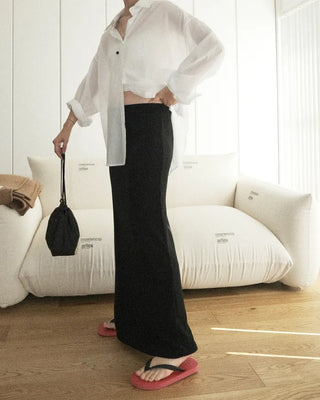 Ribbed long skirt