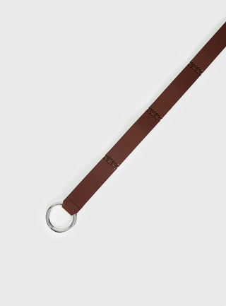 Evera Ring Detail Tassel Belt Brown  Silver