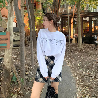 Cross-check mini skirt
