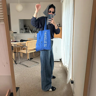 Wide denim pants