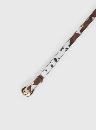 Wild Wild West Faux Suede Belt Cow  Gold