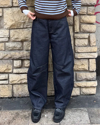 (Unisex) Dart Balloon Denim Pants