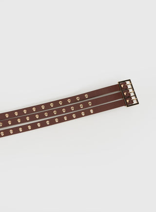 Dusk Dipped Layered Belt Brown  Gold