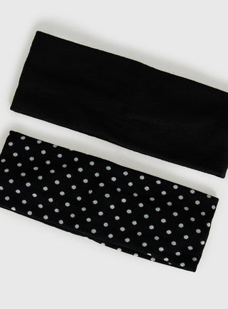The Juney Headband Pack Black Polka Dot