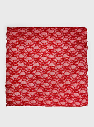 Nellie Hair Scarf Red Lace