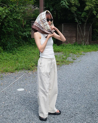 Two-pleat cotton pants