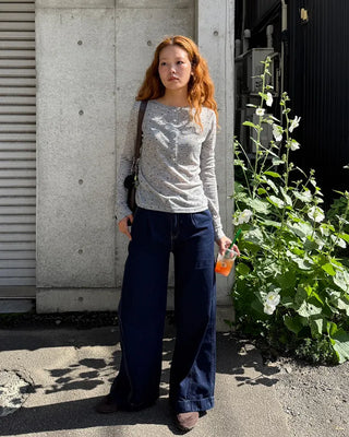 X Wide Side Seam Rigid Denim Pants