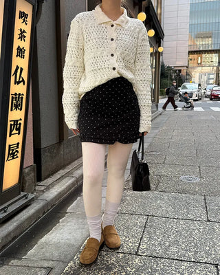 Polka dot mini skirt