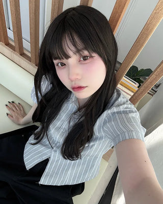 Striped short-sleeved shirt