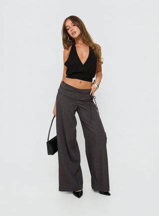 Silver Moon Tie Pants Charcoal
