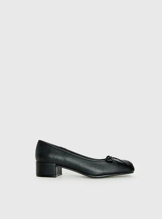 Therapy Sire Block Heel Ballerina Shoes Black