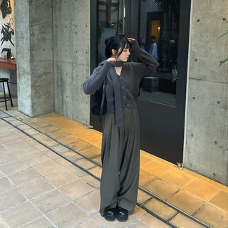 Tucked wide slacks