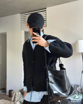 Leather Twist Shoulder Bag