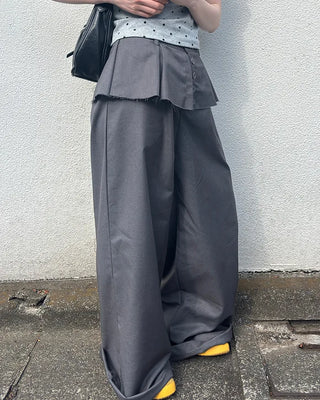 Layered slacks pants
