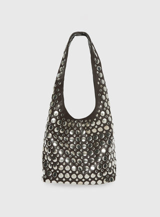 In The Crowd Shoulder Bag Brown  Silver