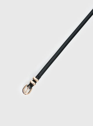 Antilles Faux Leather Micro Belt Black / Gold