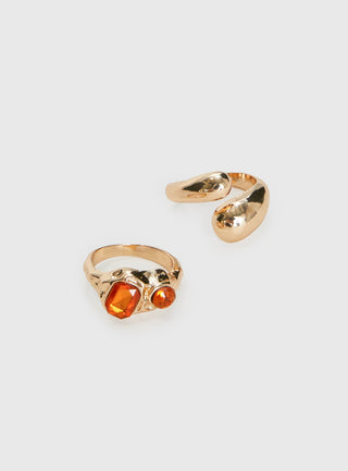 Rich Spirit Ring Pack Gold  Orange
