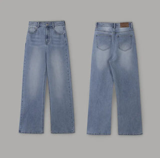 Straight denim pants