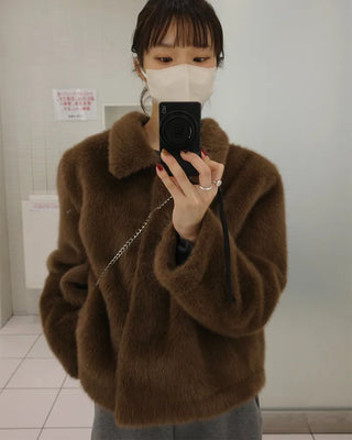 Colored fur jacket