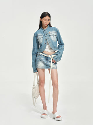 Mineral Blue Equestrian Denim Skirt