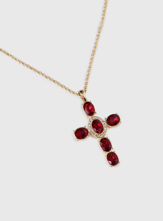 Jacintha Necklace Gold  Red