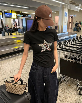 Leopard Star Short-Sleeved T-Shirt