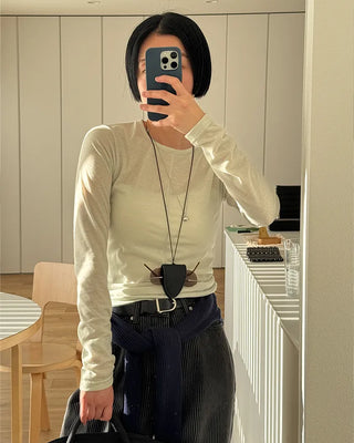 Color-block detail layered T-shirt