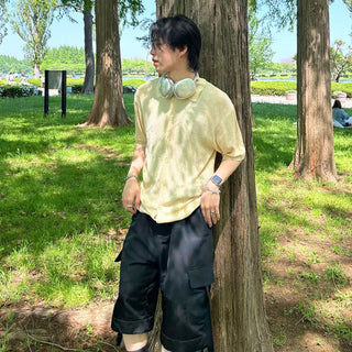 Short-sleeved knit cardigan