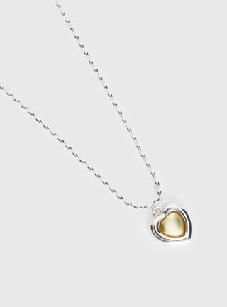 Wishes Granted Dainty Pendant Necklace Silver  Yellow