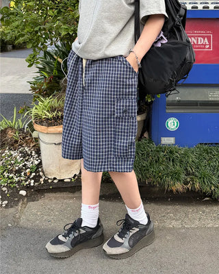 Checked cargo shorts