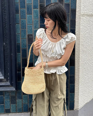 Rattan Bucket Bag
