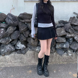 [SET] Two-tone Warmer T-shirt