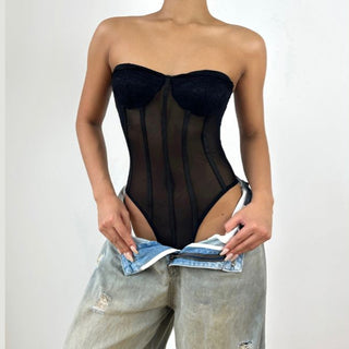 Sweetheart neck corset solid tube top